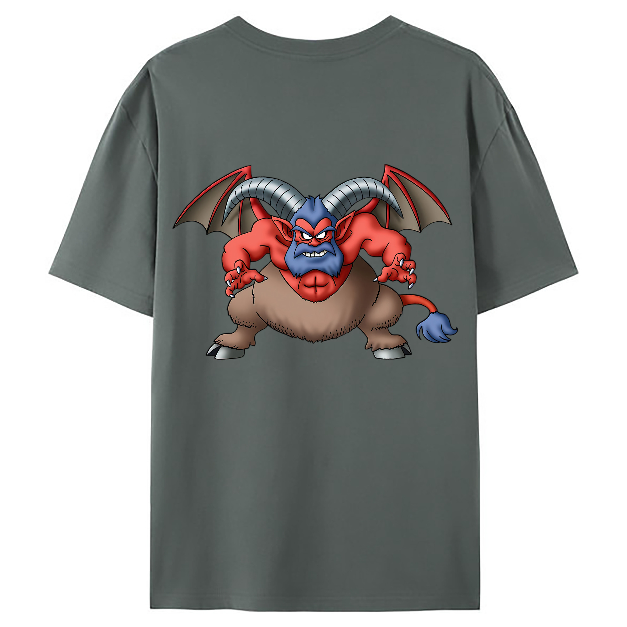 （画像用） ドラゴンクエスト Doragon Kuesuto Dragon Quest 綿100％ メンズ半袖Tシャツ（バックプリント） 通気性